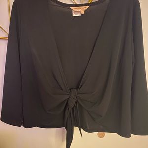 Black long sleeve crop cover up/ sweater